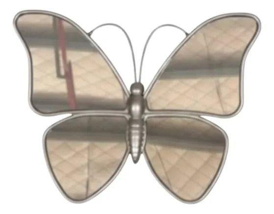 Set 2 Espejo Decorativo Pared Forma Mariposa Moderna Jhn-9