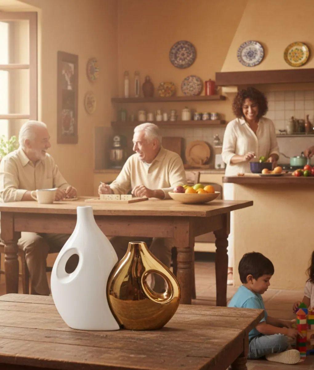 Juego 2 Florero Decorativo Diseño Ergonómico Abstracto Jhn-3