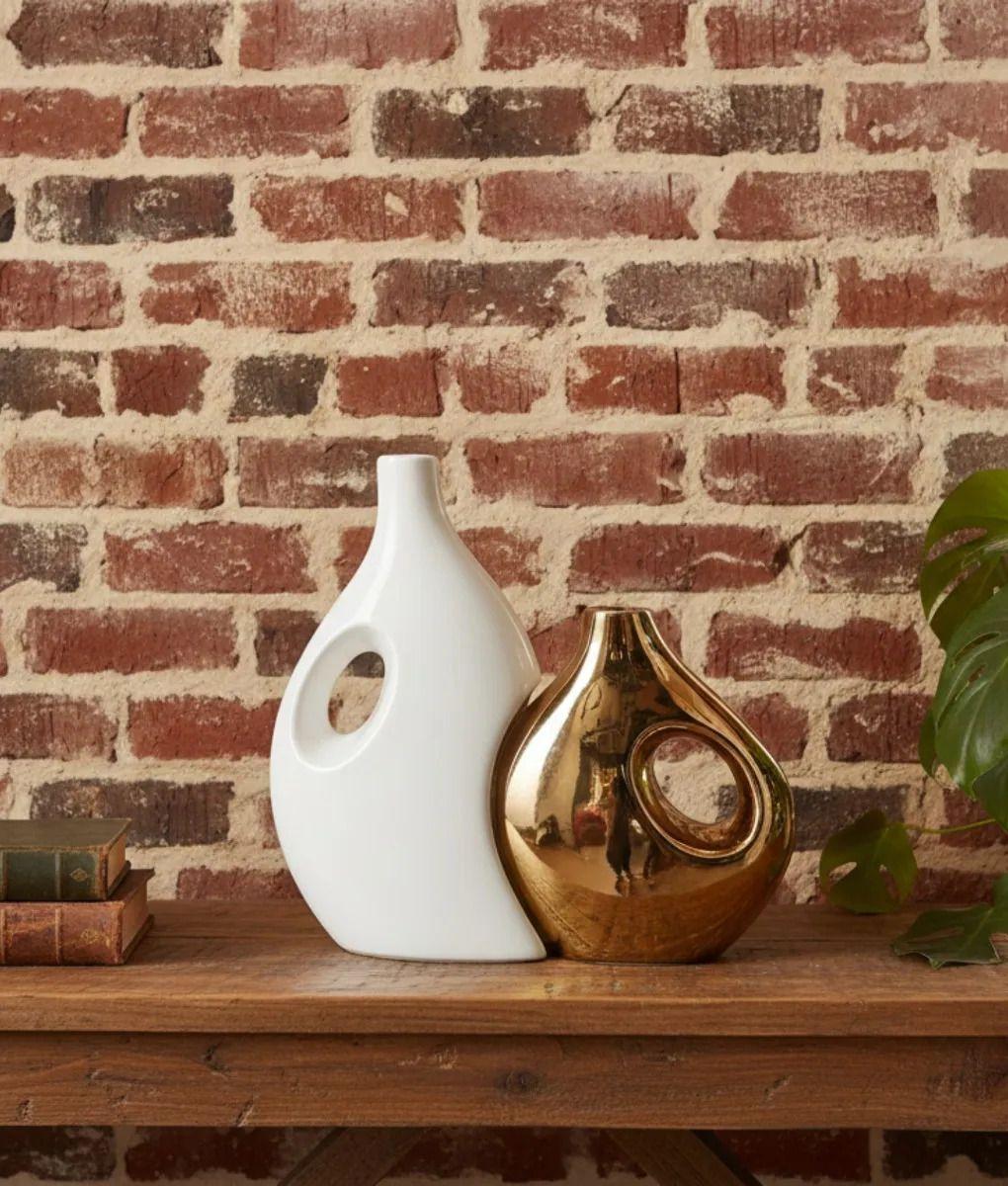 Juego 2 Florero Decorativo Diseño Ergonómico Abstracto Jhn-9