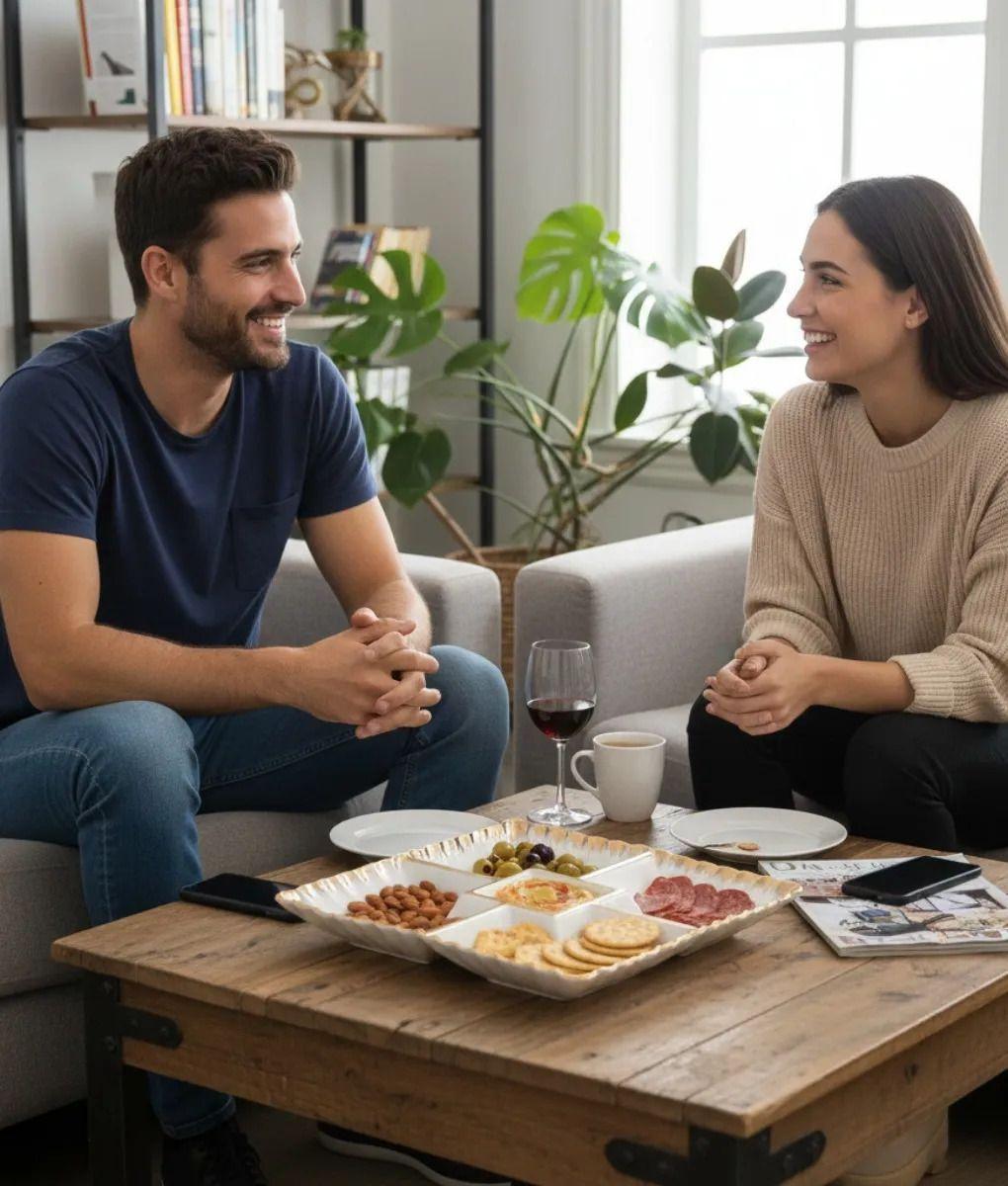 Bandeja Decorativa Servicio Cuadrada Compartimentos Jhn-3