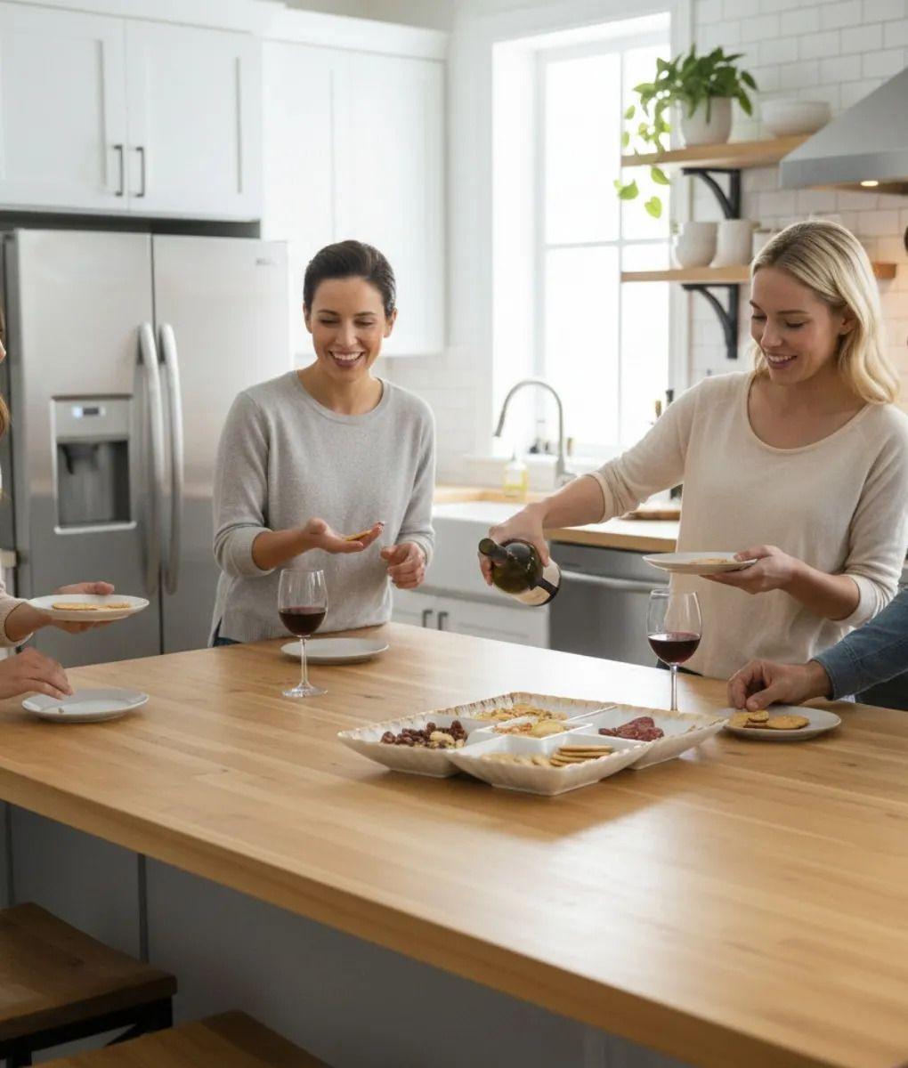 Bandeja Decorativa Servicio Cuadrada Compartimentos Jhn-4