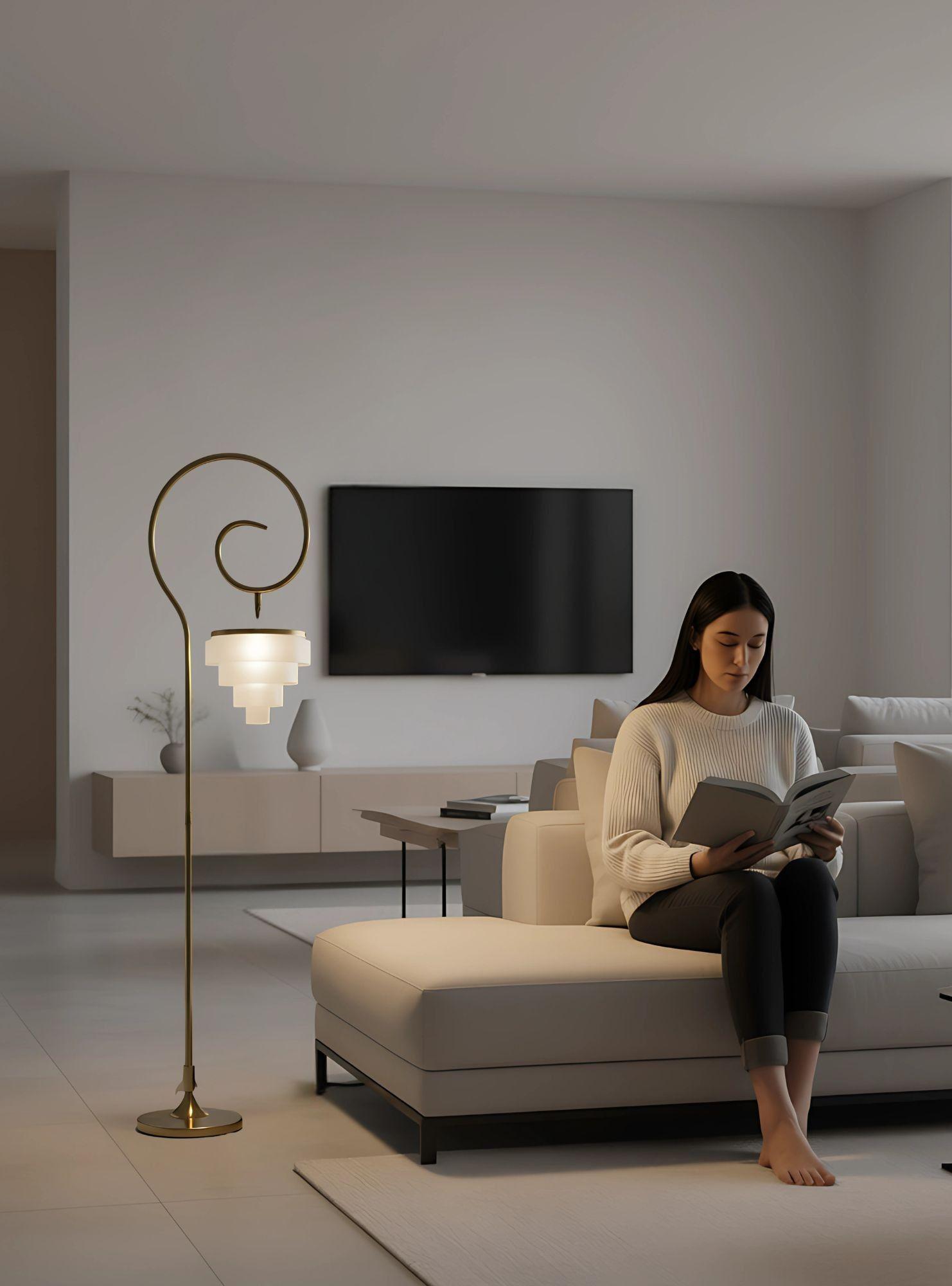 Lámpara Pie Decorativa Estética Elegante Espiral Jhn-2