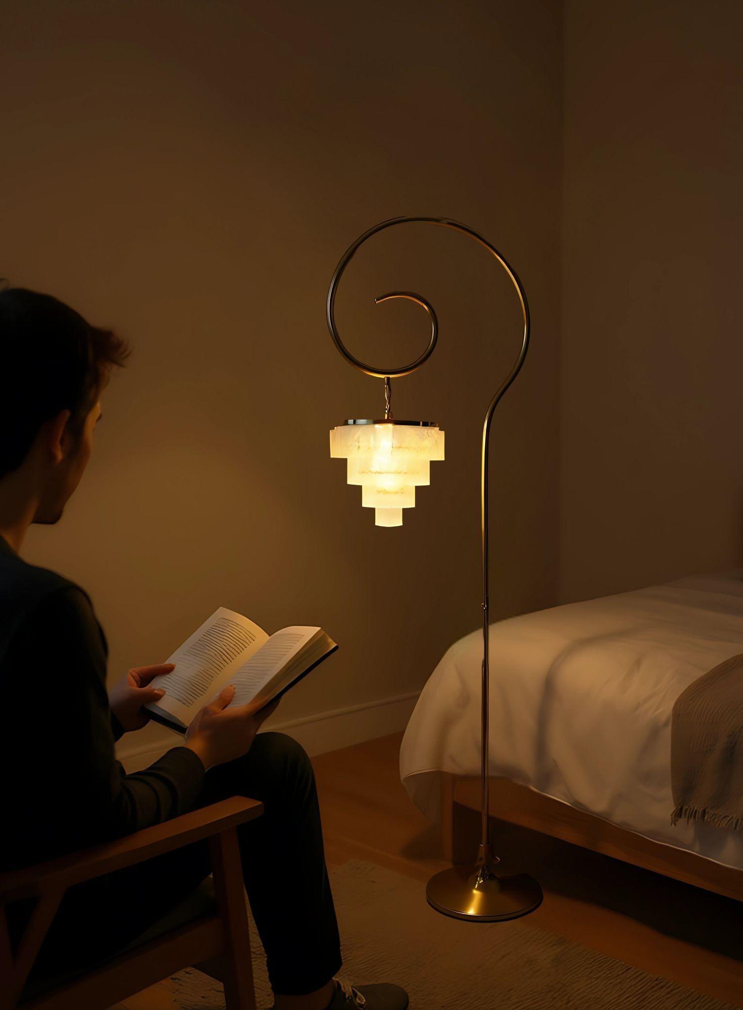 Lámpara Pie Decorativa Estética Elegante Espiral Jhn-3