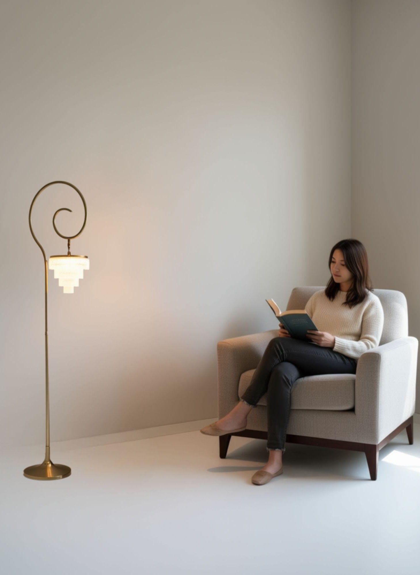 Lámpara Pie Decorativa Estética Elegante Espiral Jhn-4