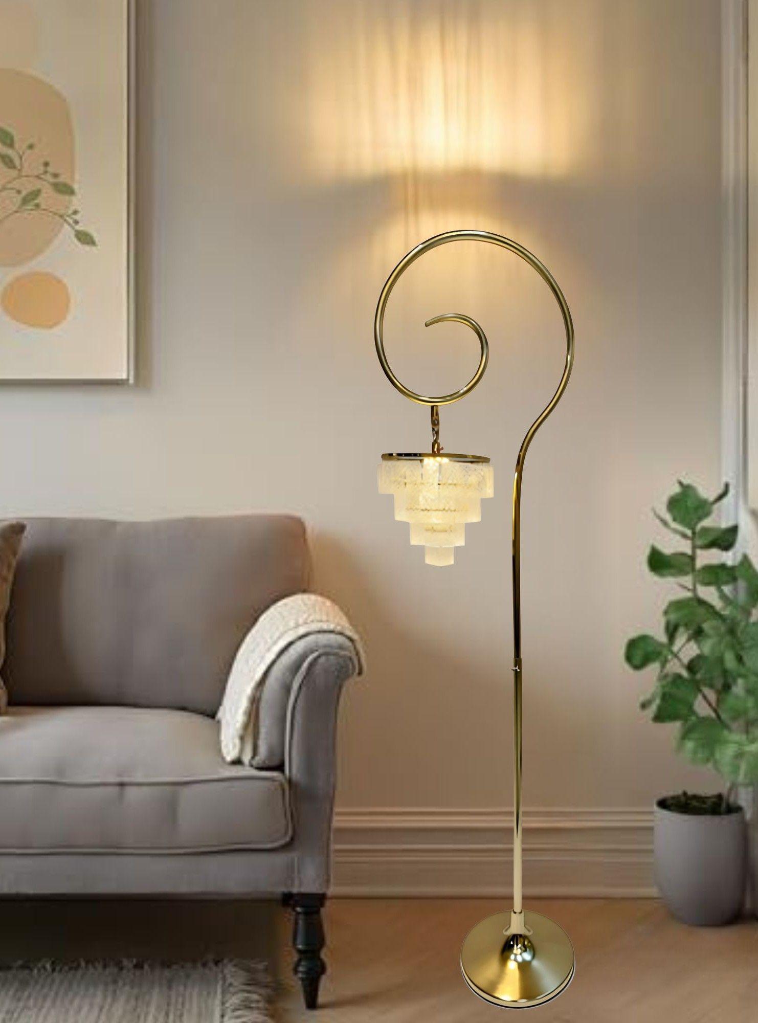 Lámpara Pie Decorativa Estética Elegante Espiral Jhn-5