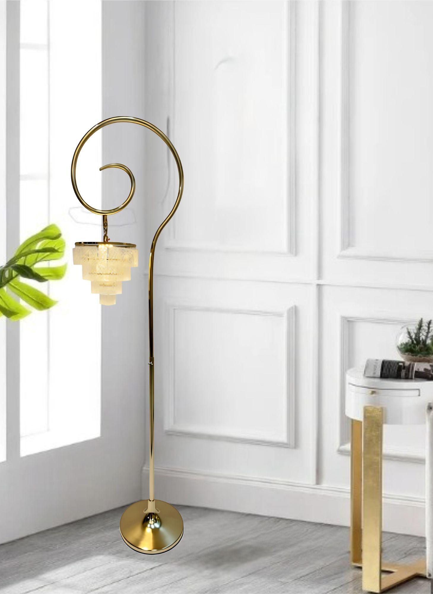 Lámpara Pie Decorativa Estética Elegante Espiral Jhn-6