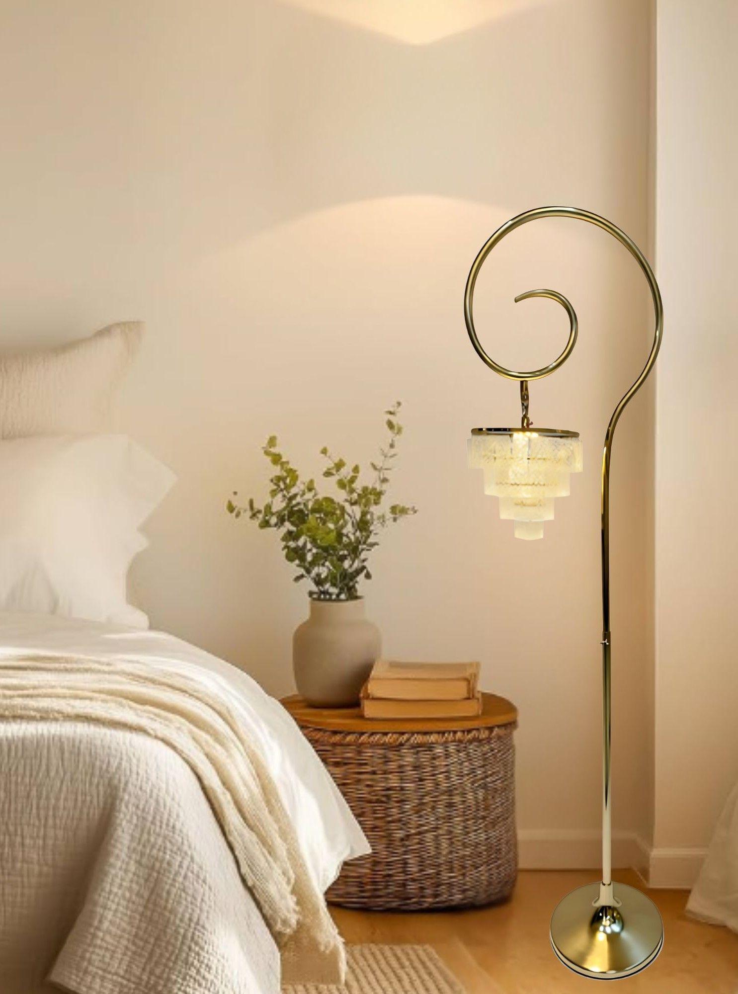 Lámpara Pie Decorativa Estética Elegante Espiral Jhn-7