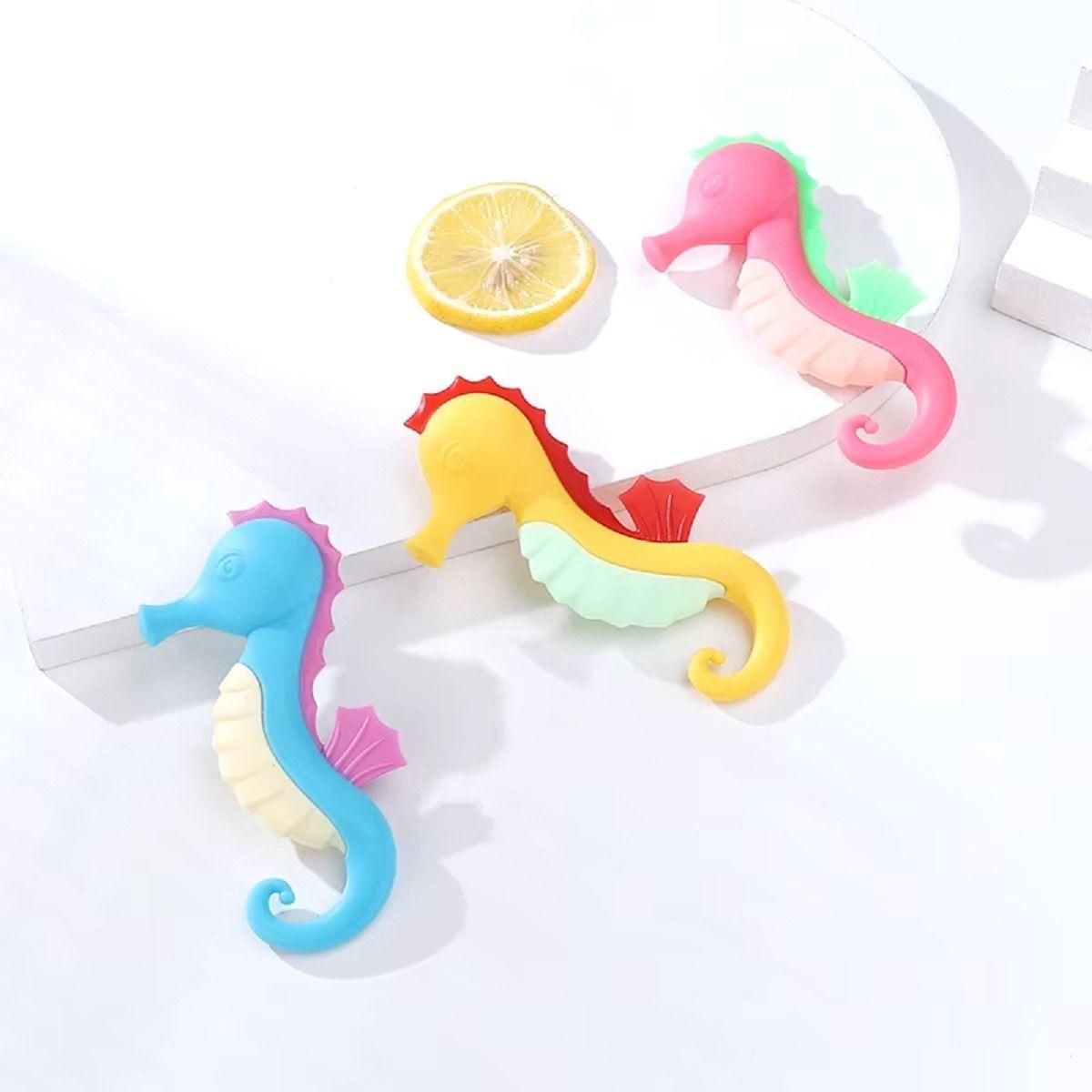 Set 3 Mordedor Diseño Hipocampo Silicona Alivio Bebes Lau-1