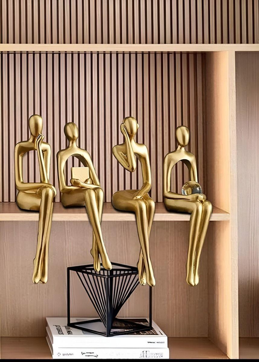 Figuras Abstractas Estatuas Adorno Estantería 4 Piezas Jhn-6
