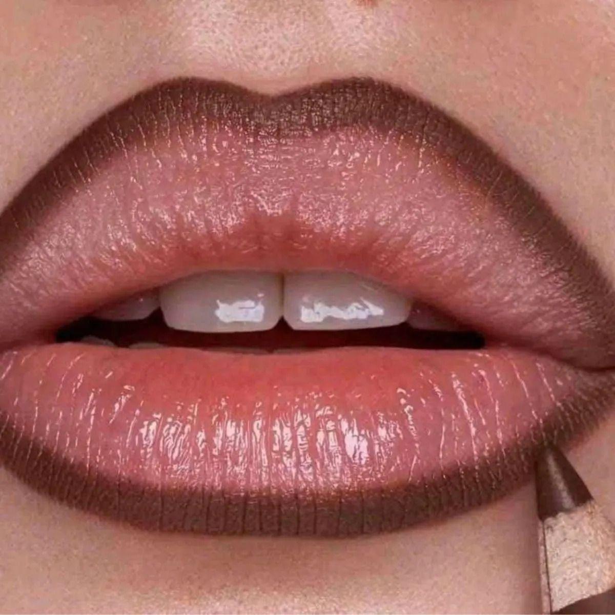 Paq 12 Lápices Delineadores Labiales Café Sacapuntas ALJ-5