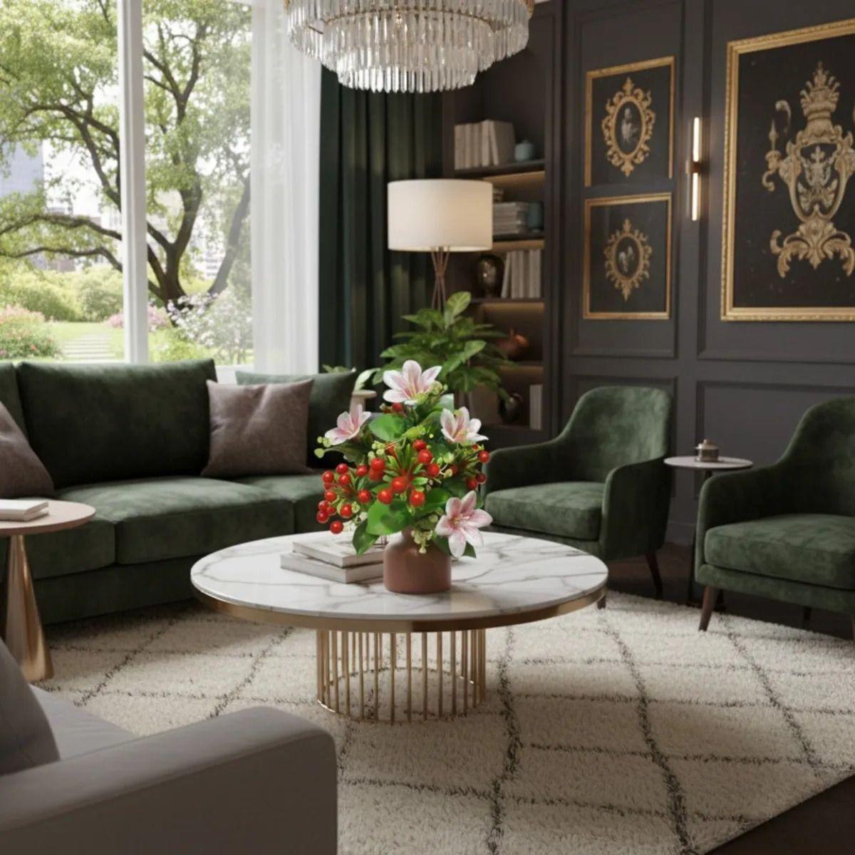 Set 2 Ramo Artificial Mixto Armonía Floral Silvestre Jhn-7