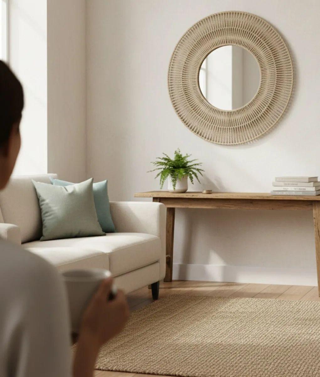 Espejo Decorativo Pared Estilo Artesanal Bohemio Jhn-2