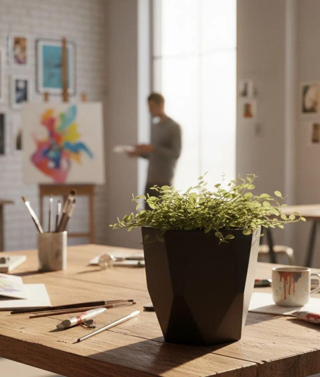 Set 5 Macetero Decorativo Estilo Diamante Moderno Jhn-4