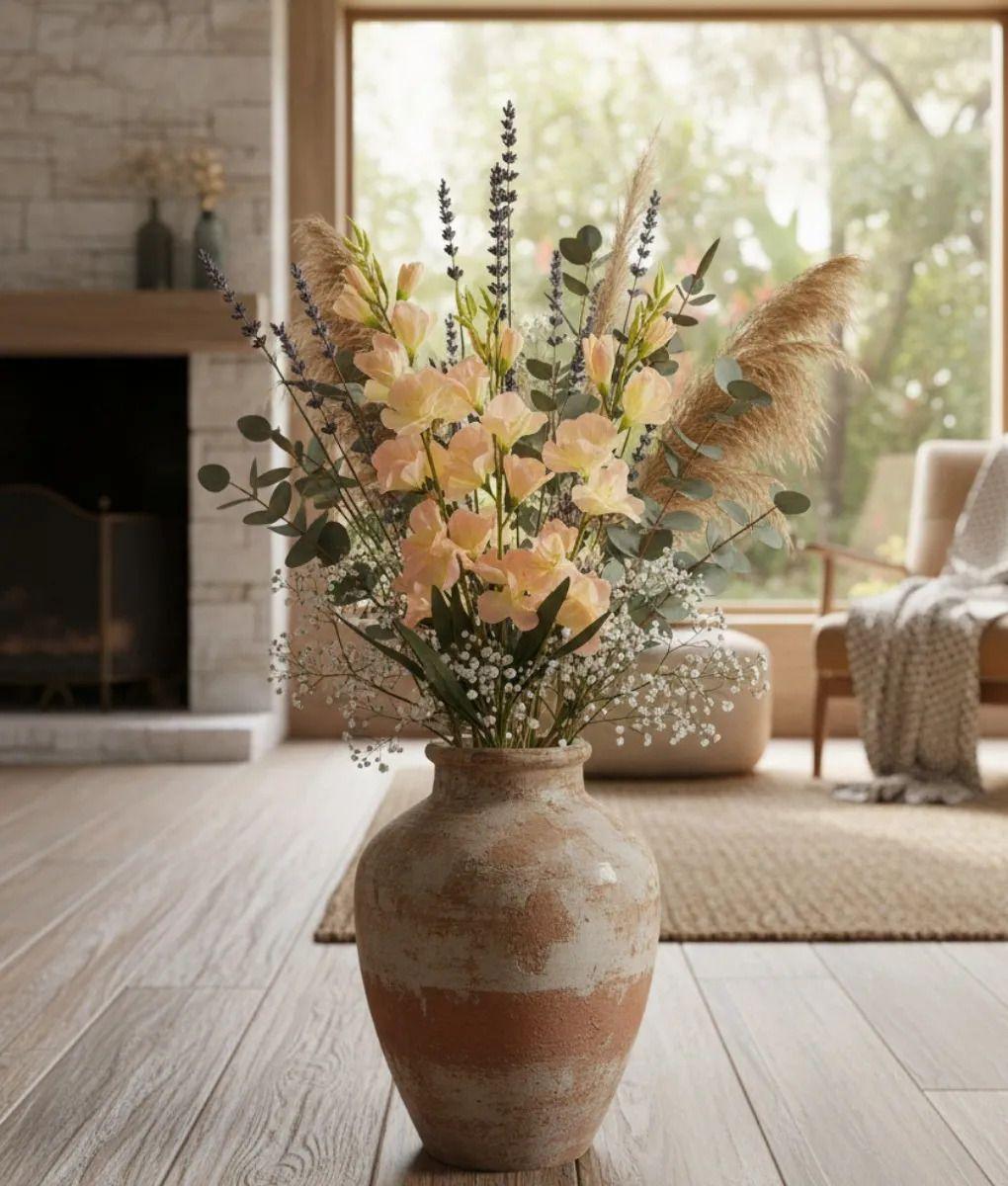 Set 2 Ramo Floral Artificial Adorno Decorativo Espigas Jhn-7