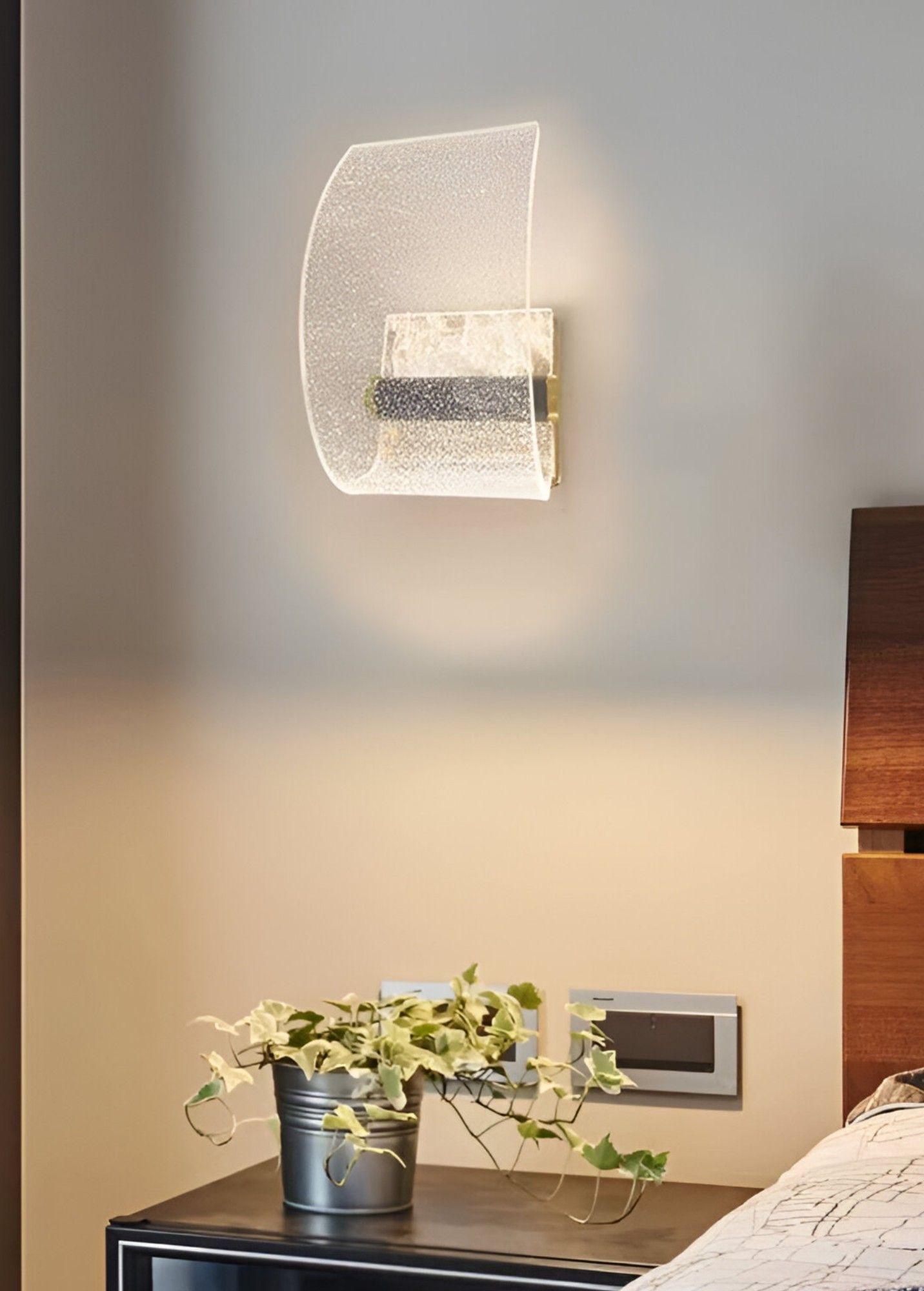 Lámpara Pared LED Elegante Dorada Acrílico Decorativa Jhn-3