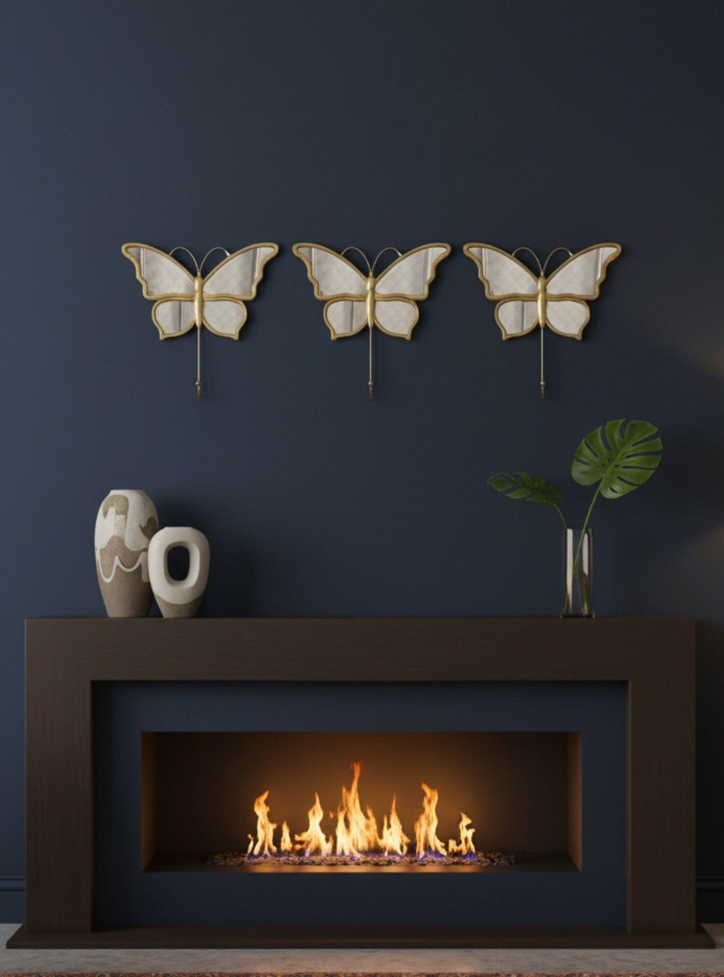 Set 3 Espejo Decorativo Mariposa Adorno Pared Hogar Jhn-6