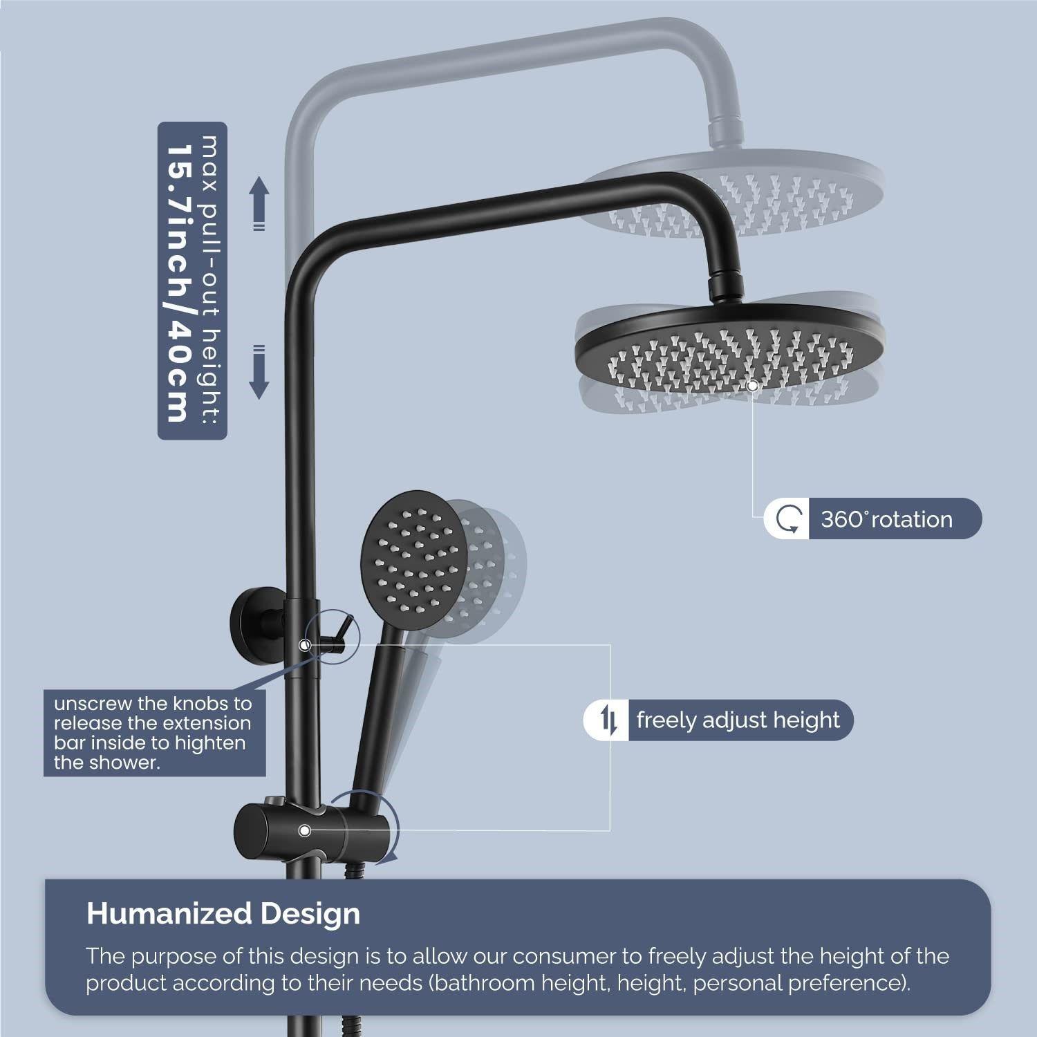 Columna Ducha Hogar Baño Agua Llave Excelente Calidad Rondon-6