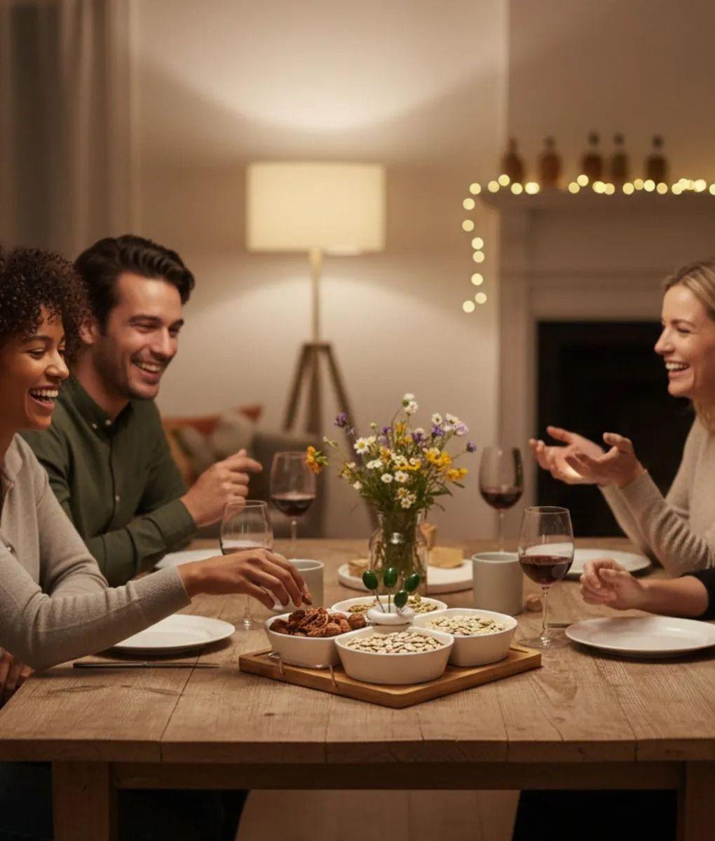 Juego Soporte Organizador Snacks Base Bambú 4 Espacio Jhn-4