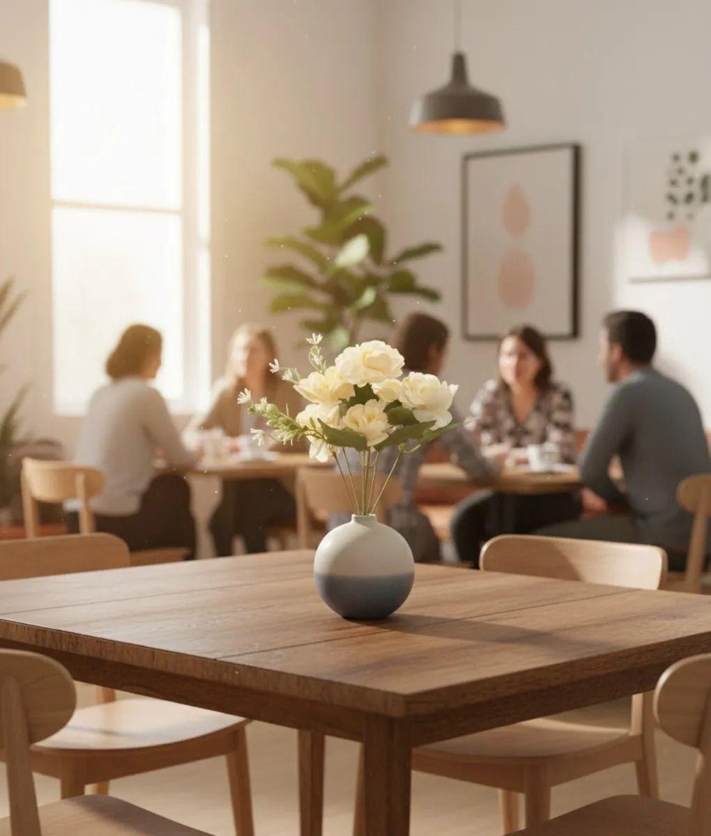 Set 6 Flores Artificiales Decorativa Ramo Belleza Adorno Jhn-3