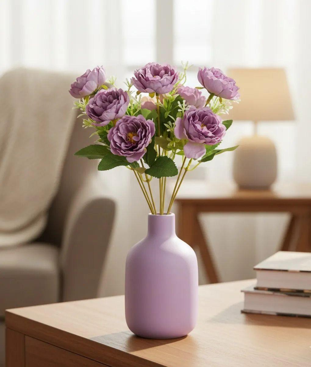 Set 6 Flores Artificiales Decorativa Ramo Belleza Adorno Jhn-6