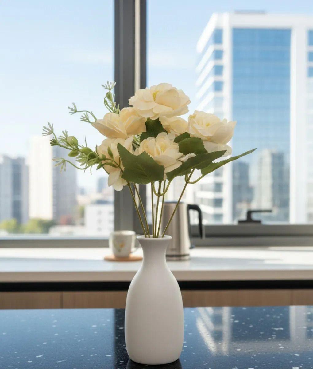 Set 6 Flores Artificiales Decorativa Ramo Belleza Adorno Jhn-9