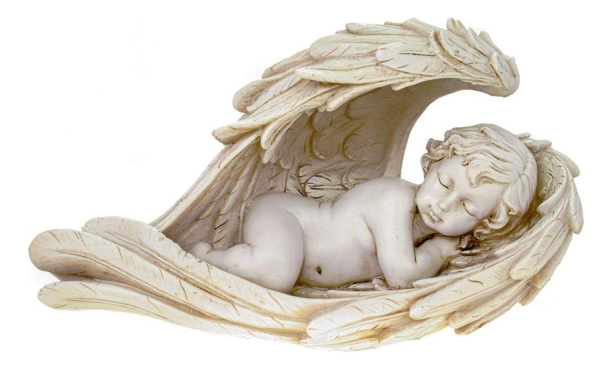 Set de 2 Estatua Decorativa Ángel Durmiendo Querubín Jhn-4