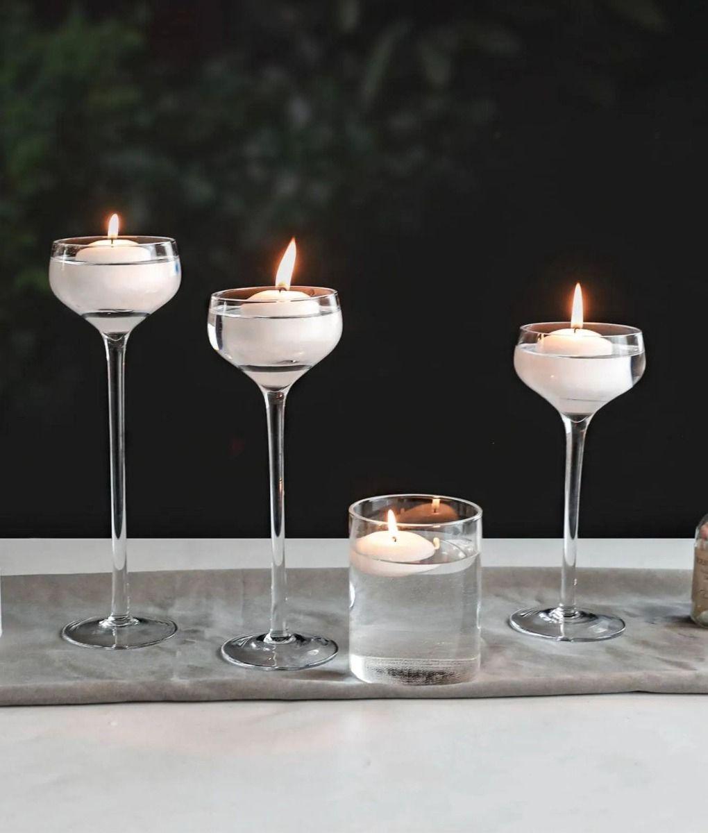 Set Portavelas Altos Estilo Copa Elegancia Moderna Jhn-6
