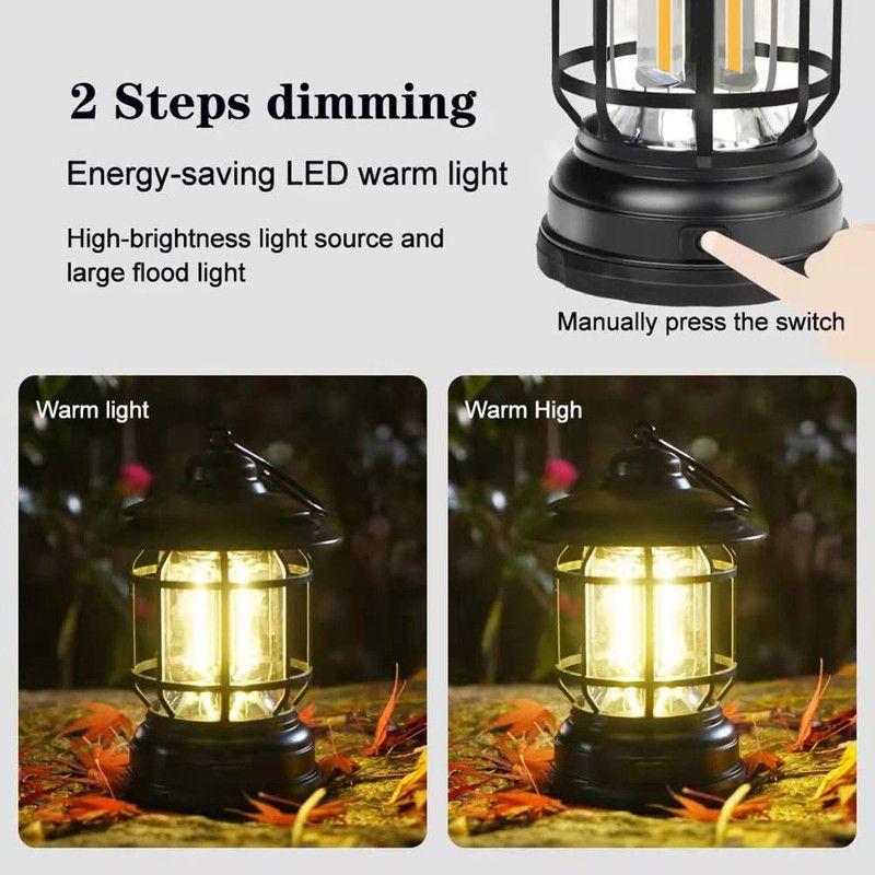 Luz LED Retro Campaña Vintage Camping USB Portatil Rondon-4