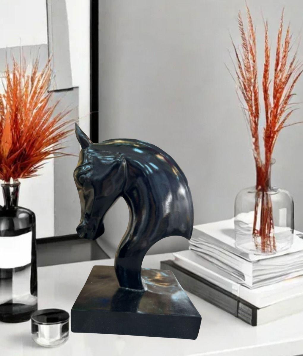 Figura Decorativa Estatua Cabeza Caballo Adorno Jhn-9