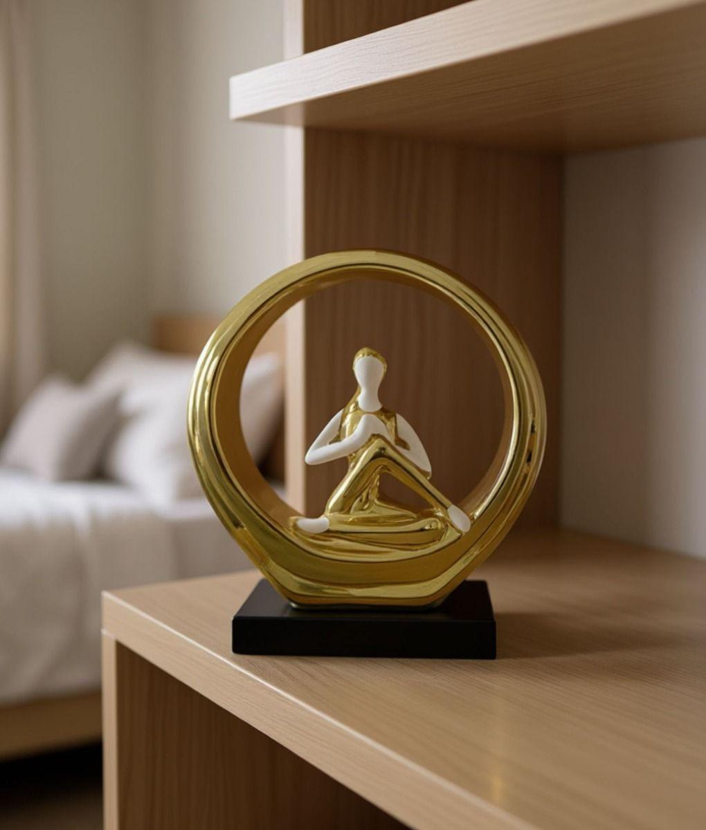 Figura Decorativa Mujer Estatua Adorno Postura Yoga Jhn-4