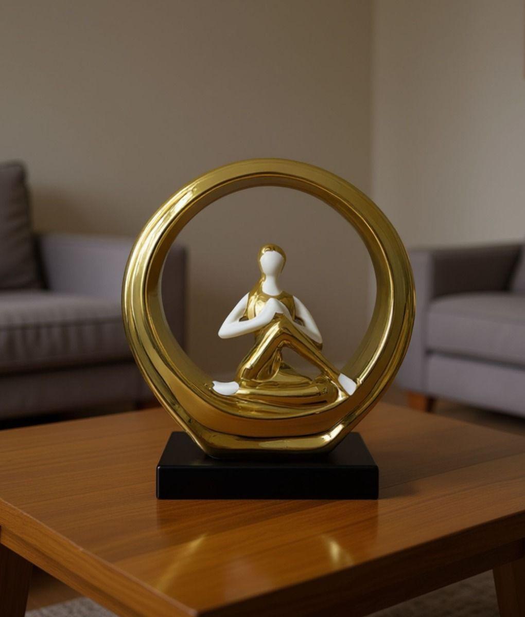 Figura Decorativa Mujer Estatua Adorno Postura Yoga Jhn-8