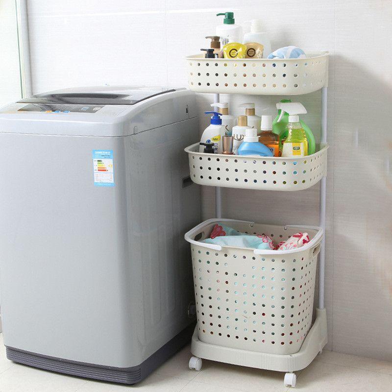 Cesta Colada Ruedas Estante Baño Extraíble Rondon-3