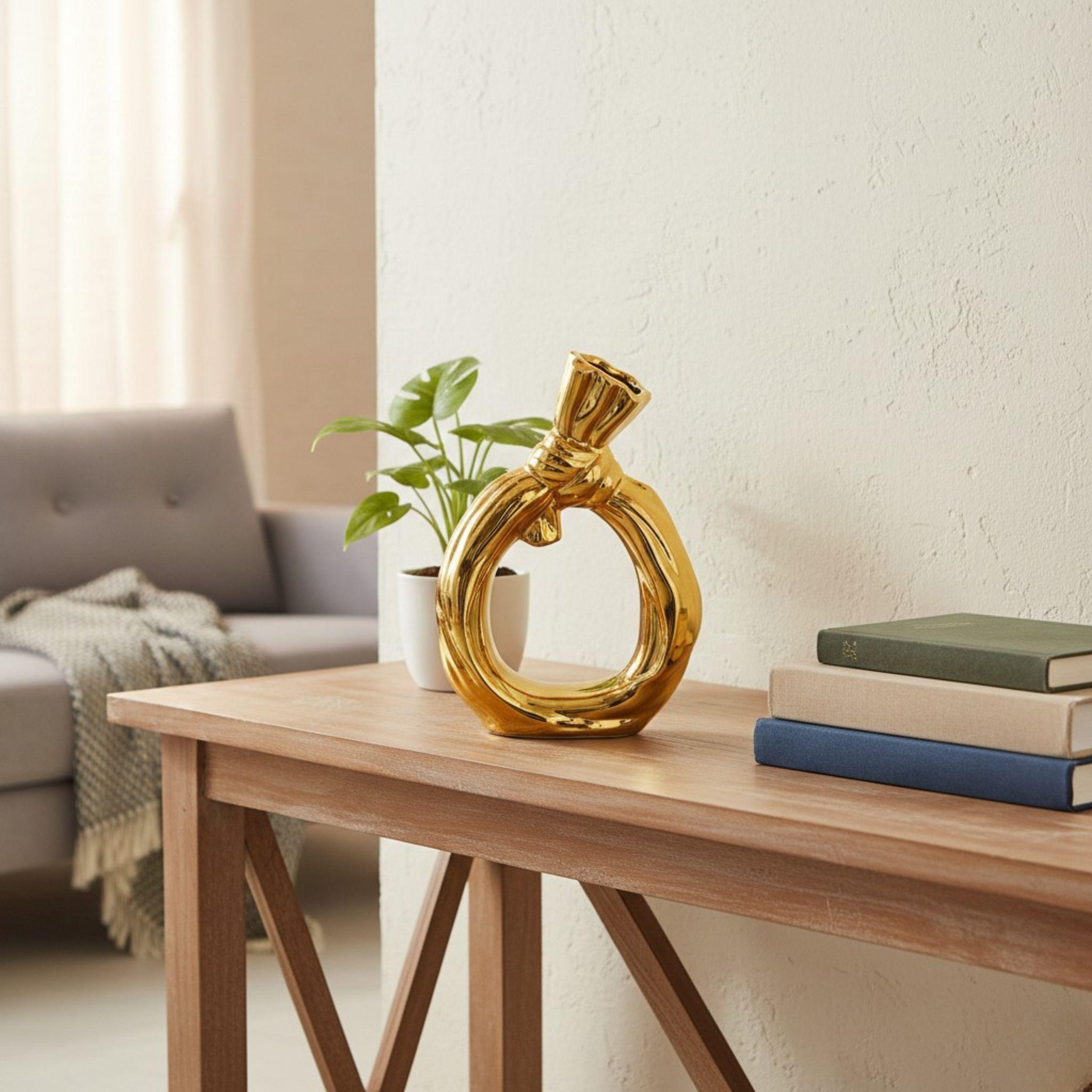 Florero Escultural Nudo Infinito Decorativo Moderno ALJ-8