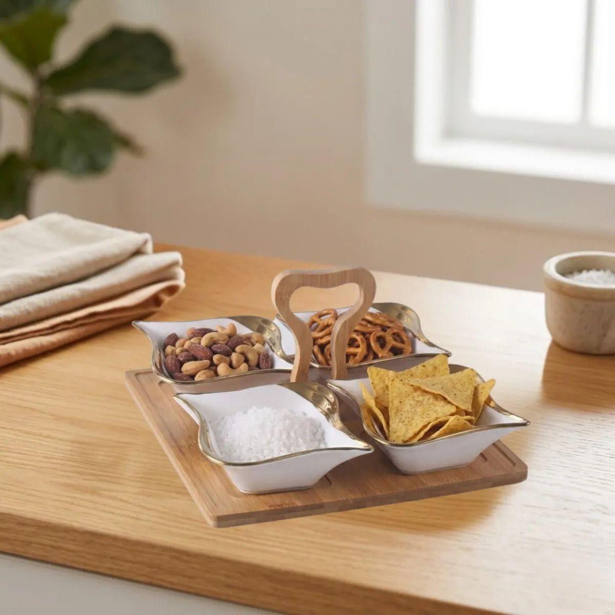 Vajilla Aperitivos Salsas Modular Lujo Asa Organizadora  ALJ-7
