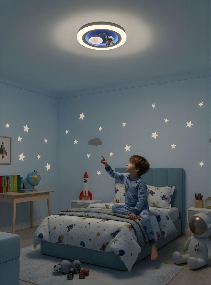 Lámpara Techo LED Diseño Astronauta Luna Plafón Jhn-2