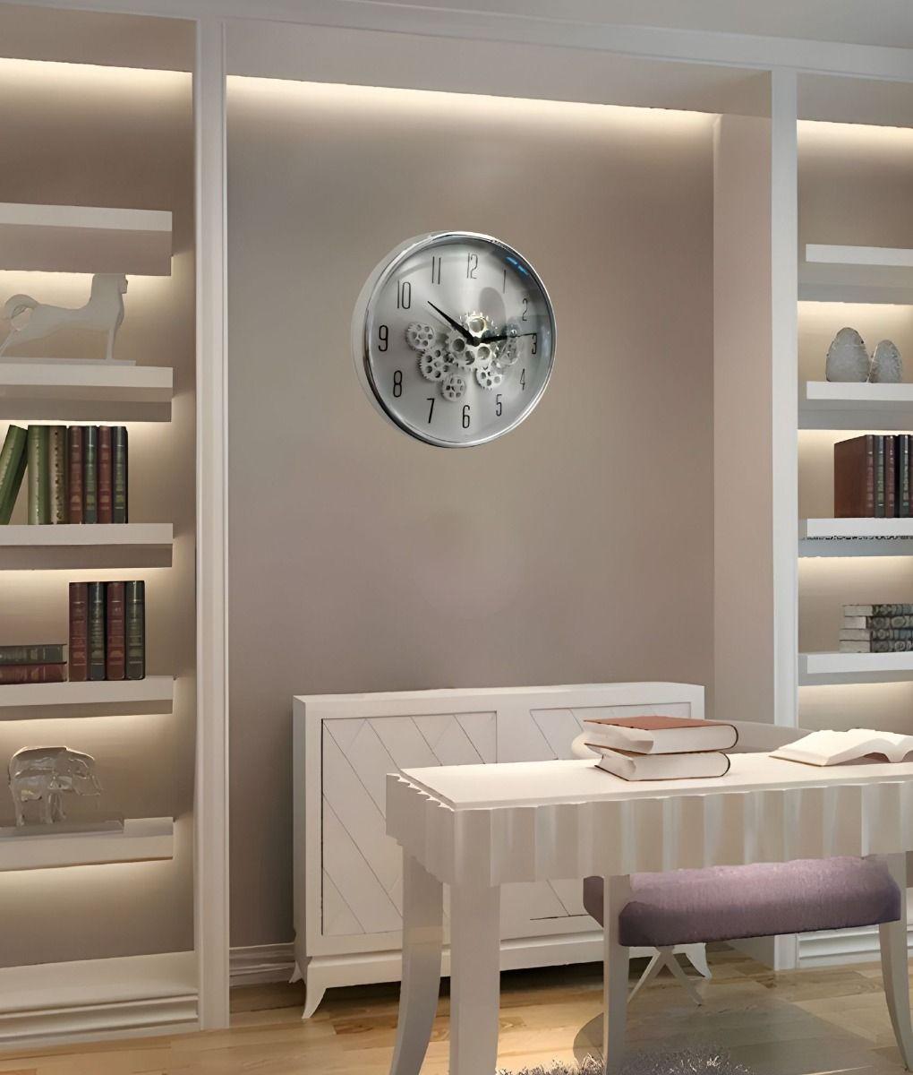 Reloj Pared Decorativo Giratorio Diseño Engranajes Jhn-4