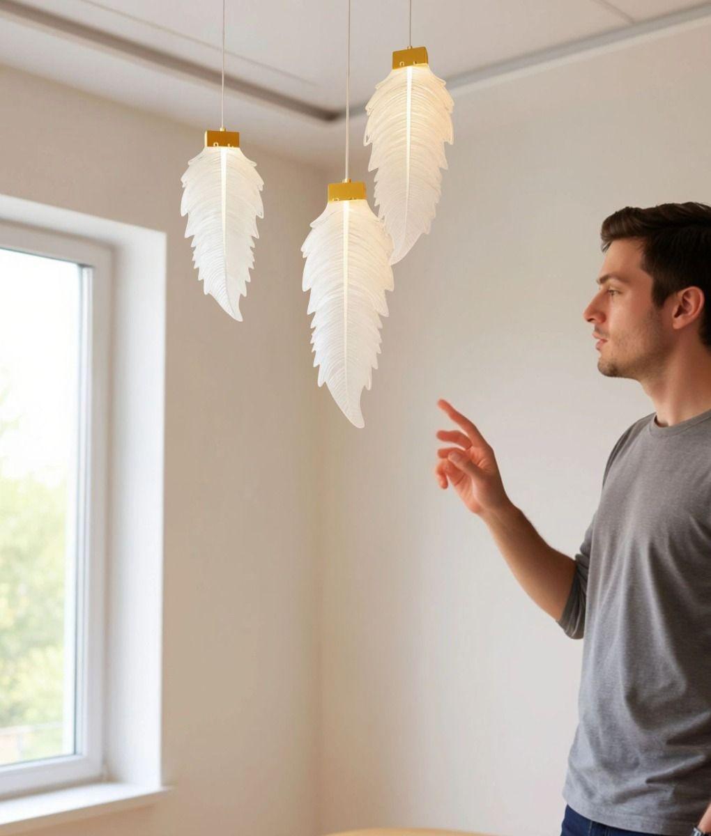 Luces Decorativas Colgantes Diseño Pluma Elegante Jhn-2