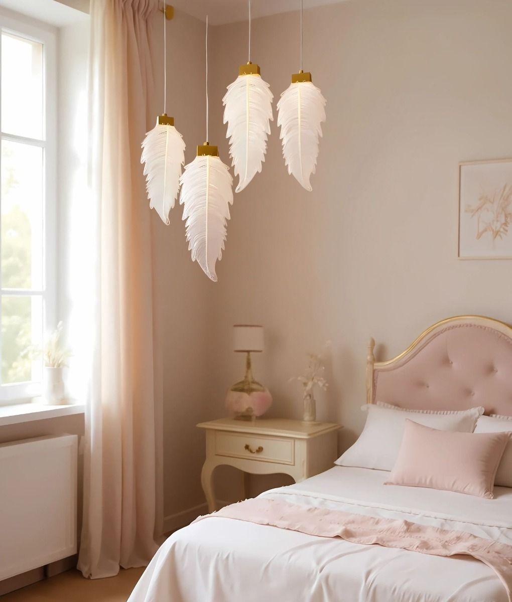 Luces Decorativas Colgantes Diseño Pluma Elegante Jhn-6