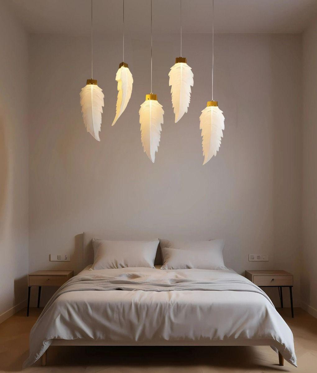 Luces Decorativas Colgantes Diseño Pluma Elegante Jhn-8