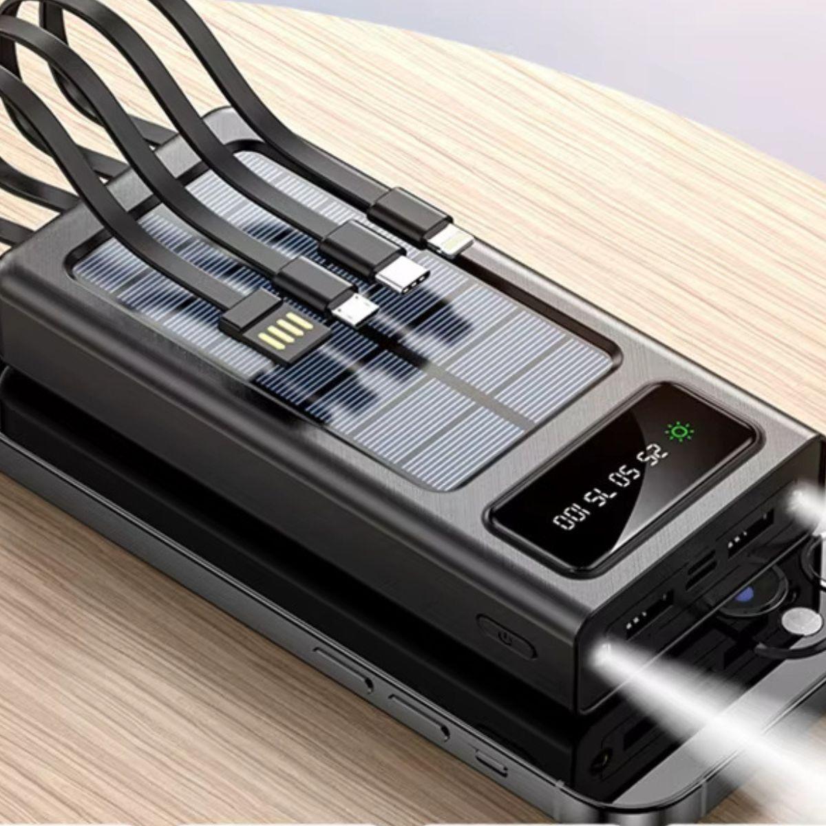 Cargador Portátil Solar Linterna LED Pantalla Digital Jhn-8