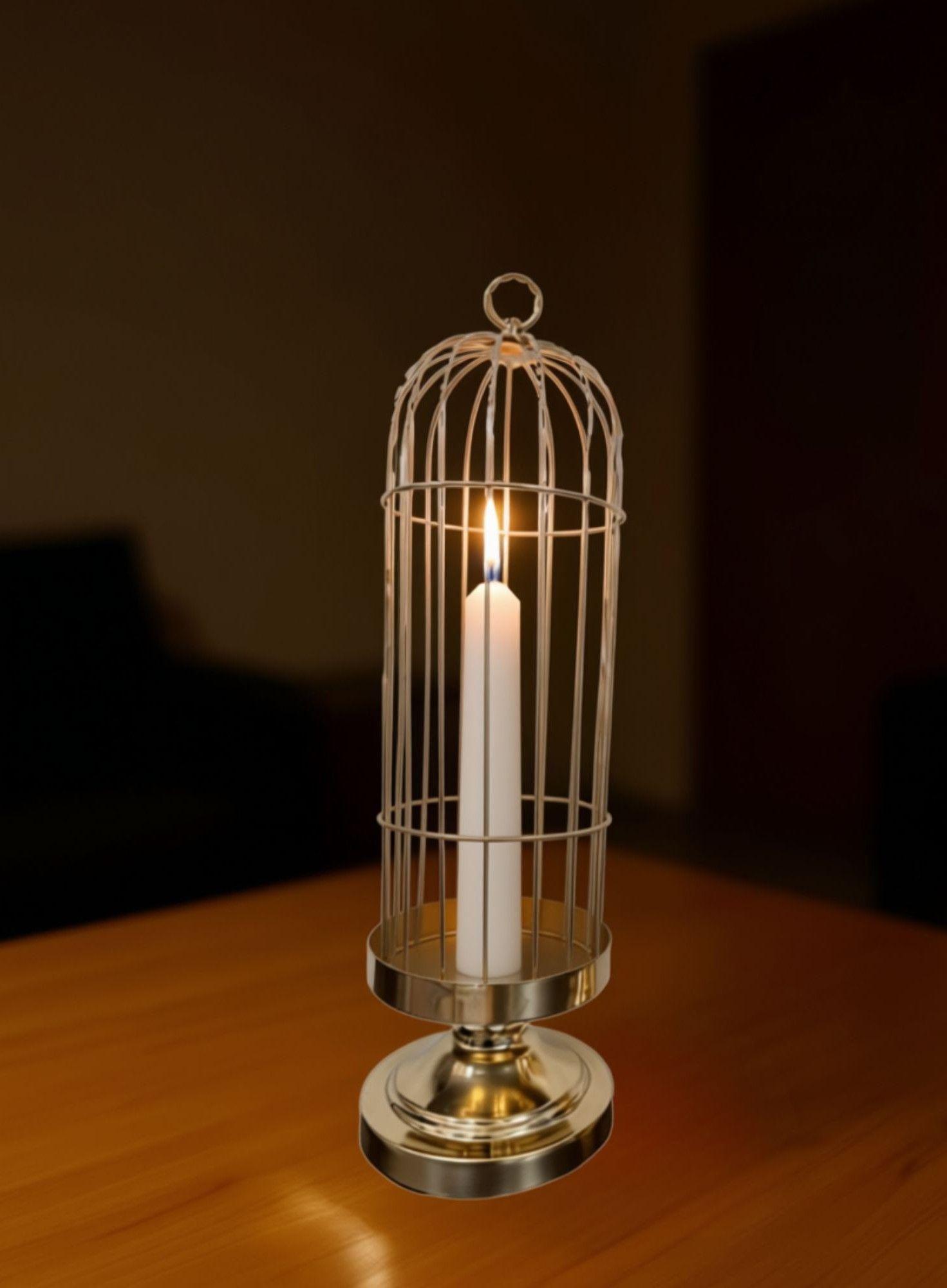 Portavelas Decorativo Jaula Soporte Adorno Moderno Jhn-3