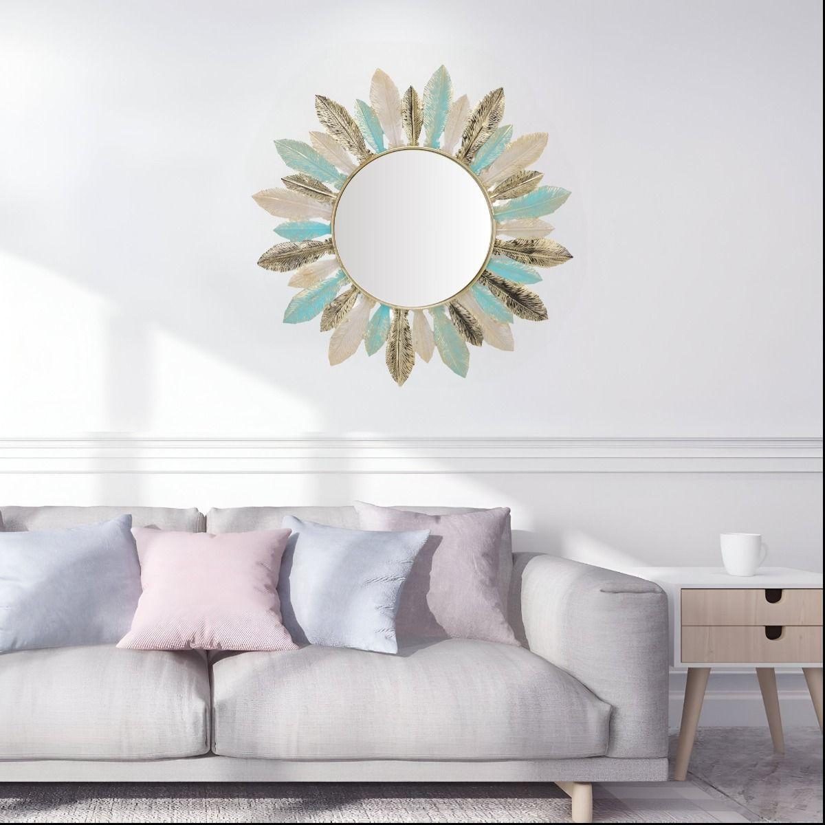 Espejo Pared Redondo Decoración Bohemio Metal Jhn-4