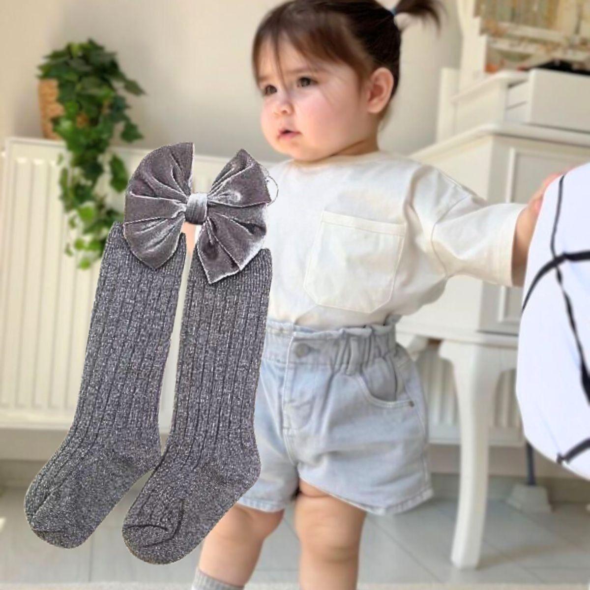 Set 2 Calcetines + Cintillo Lazo Diadema Bebes Lau-5