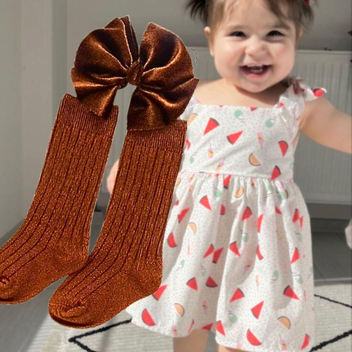Set 2 Calcetines + Cintillo Lazo Diadema Bebes Lau-6
