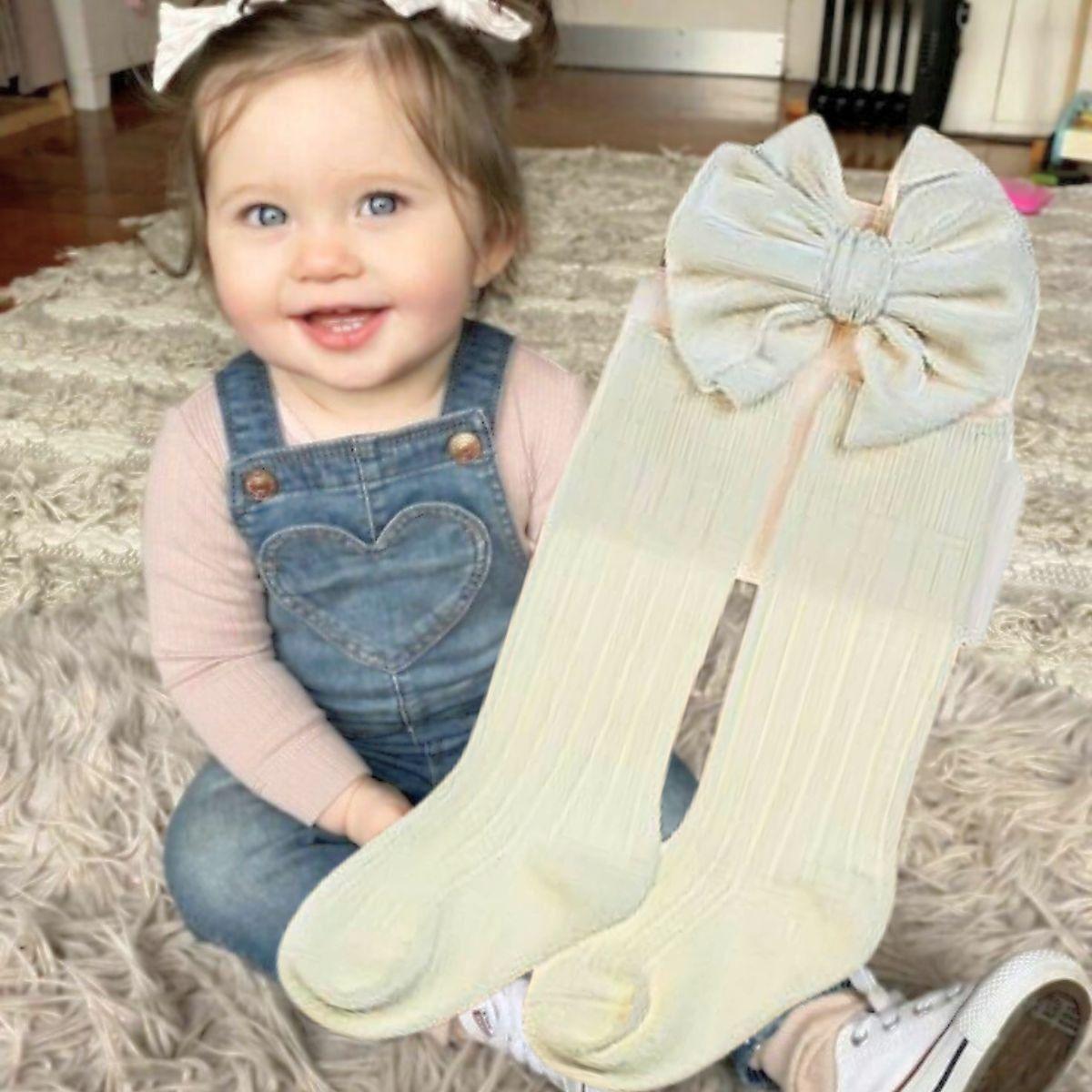 Set 2 Calcetines + Cintillo Lazo Diadema Bebes Lau-8