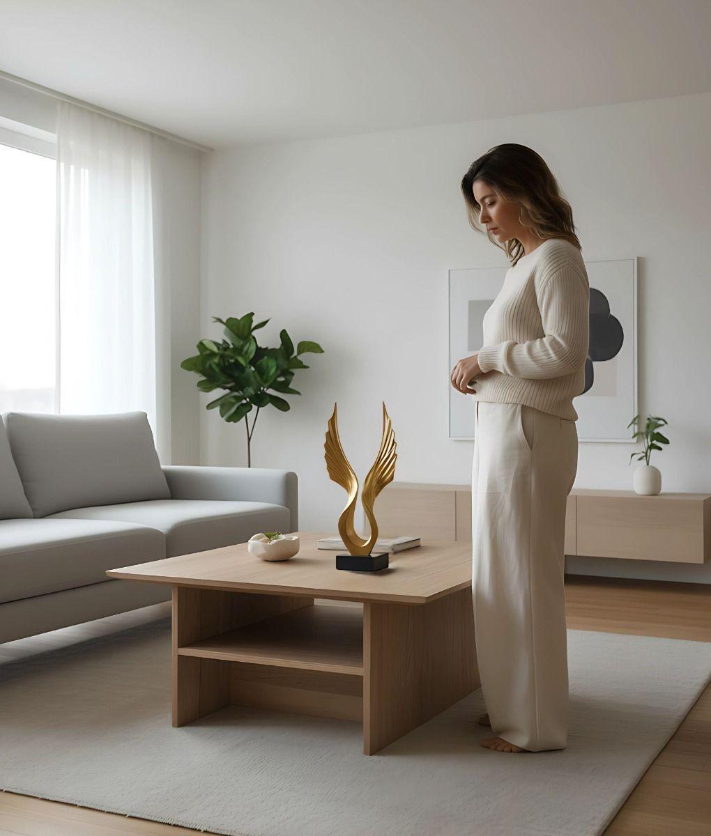 Figura Decorativa Estatua Abstracta Adorno Alas Hogar Jhn-2