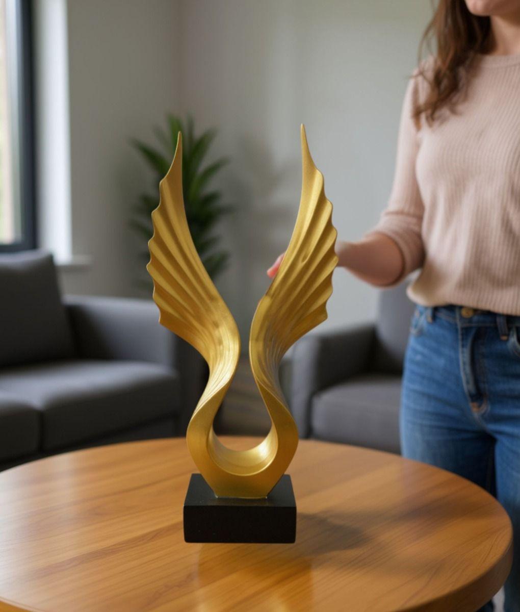 Figura Decorativa Estatua Abstracta Adorno Alas Hogar Jhn-3