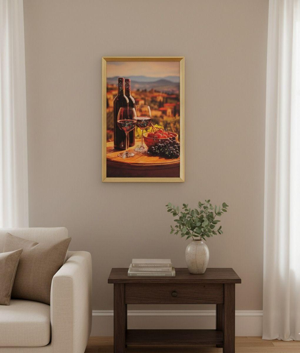 Cuadro Decorativo Vino Viñedo Atardecer Mediterráneo Jhn-4