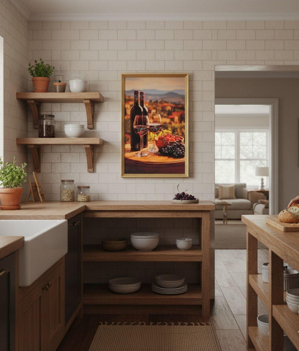 Cuadro Decorativo Vino Viñedo Atardecer Mediterráneo Jhn-5