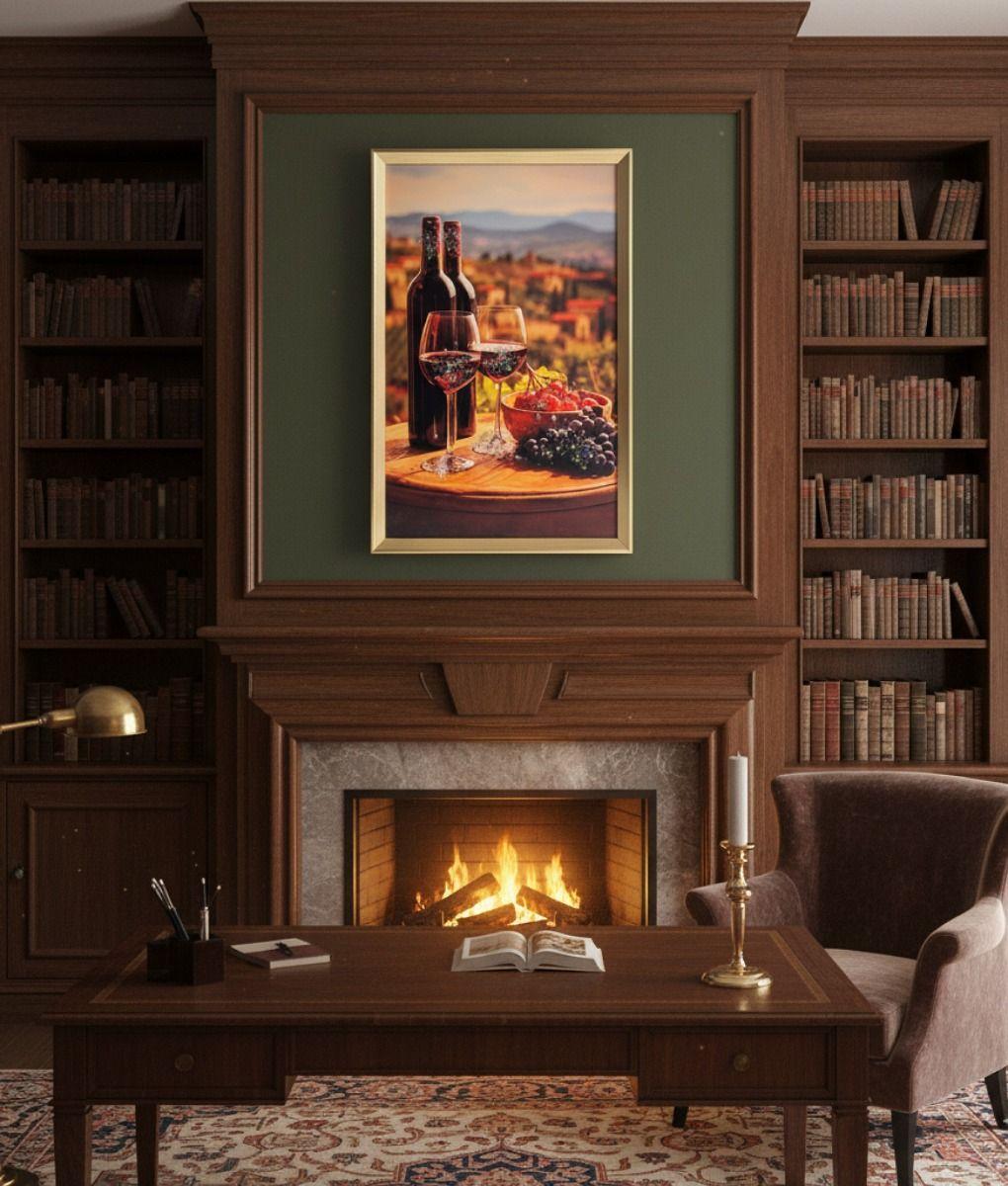 Cuadro Decorativo Vino Viñedo Atardecer Mediterráneo Jhn-8